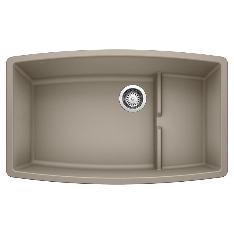 Blanco Performa Cascade SILGRANIT 32" Single Bowl Undermount Kitchen Sink with Colander Blanco