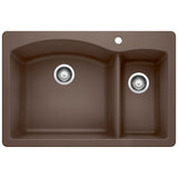 Blanco Diamond SILGRANIT 33" 70/30 Double Bowl Dual Mount Kitchen Sink Blanco