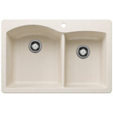 Blanco Diamond SILGRANIT 33" 60/40 Double Bowl Dual Mount Kitchen Sink Blanco