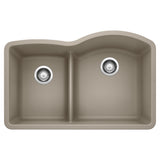 Blanco Diamond SILGRANIT 32" 40/60 Reverse Double Bowl Undermount Kitchen Sink with Low Divide Blanco