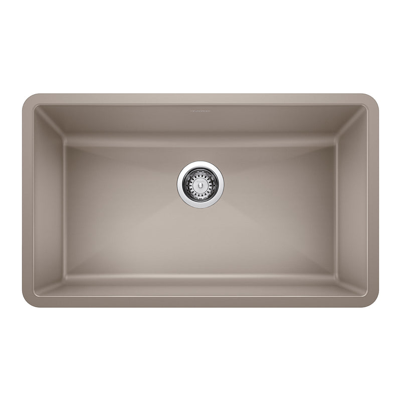 Blanco Precis SILGRANIT 32" Super Single Undermount Kitchen Sink Blanco