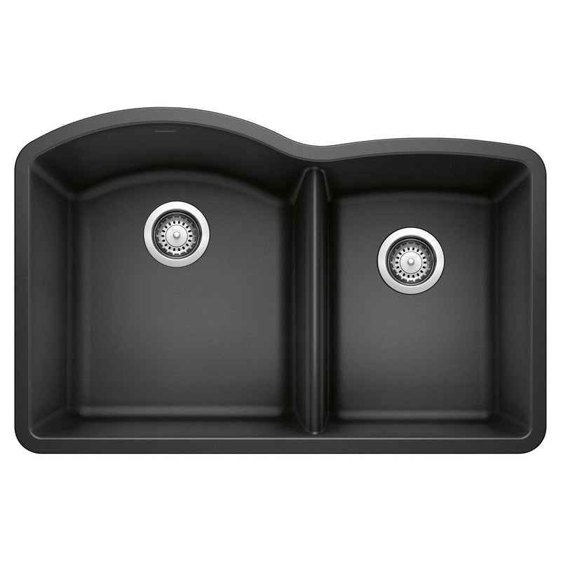 Blanco Diamond SILGRANIT 32" 60/40 Double Bowl Undermount Kitchen Sink Blanco