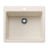 Blanco Liven SILGRANIT 25" Single Bowl Dual Mount Kitchen Sink Blanco