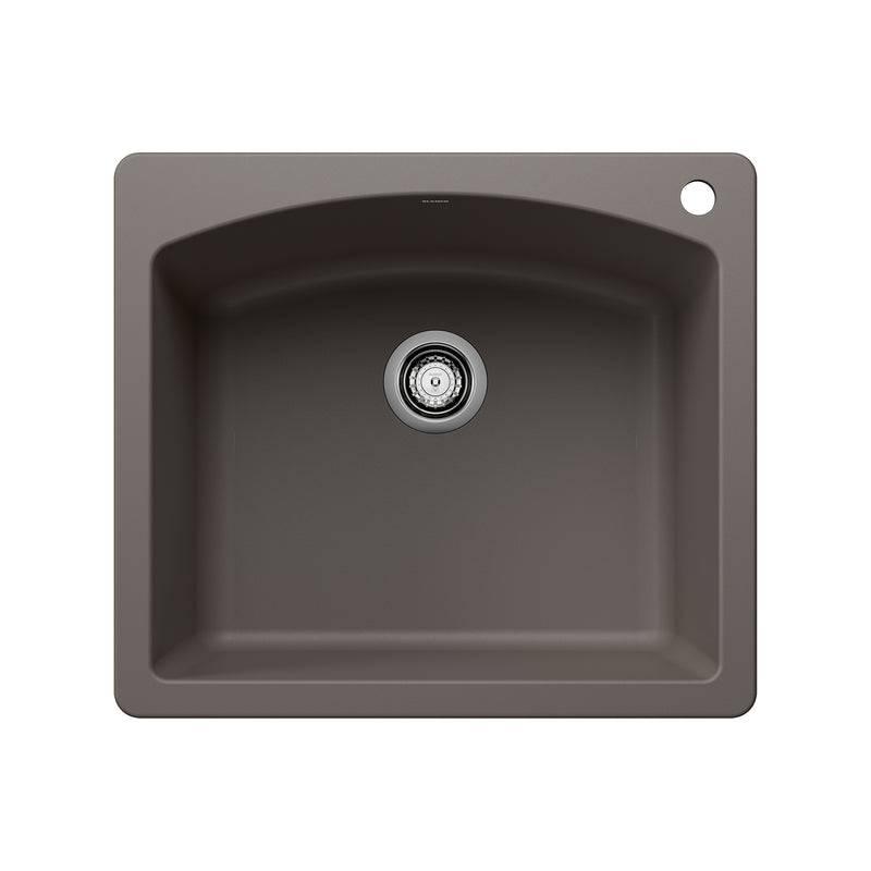 Blanco Diamond SILGRANIT 25" Single Bowl Dual Mount Kitchen Sink Blanco