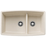 Blanco Performa SILGRANIT 33" 60/40 Double Bowl Undermount Kitchen Sink with Low Divide Blanco