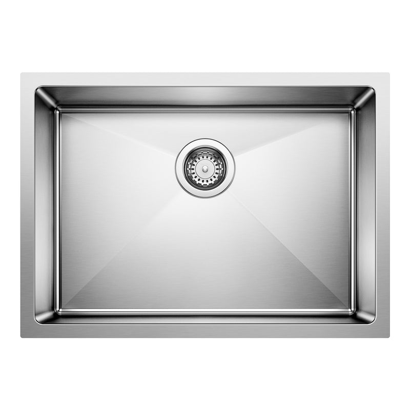 Blanco Cuvee R15 25" Single Bowl Undermount Stainless Steel Kitchen Sink Blanco