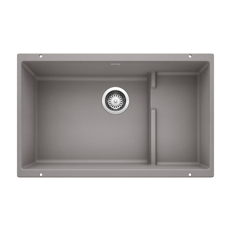 Blanco Precis Cascade SILGRANIT 29" Single Bowl Undermount Kitchen Sink with Colander Blanco