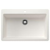 Blanco Liven SILGRANIT 33" Super Single Dual Mount Kitchen Sink Blanco