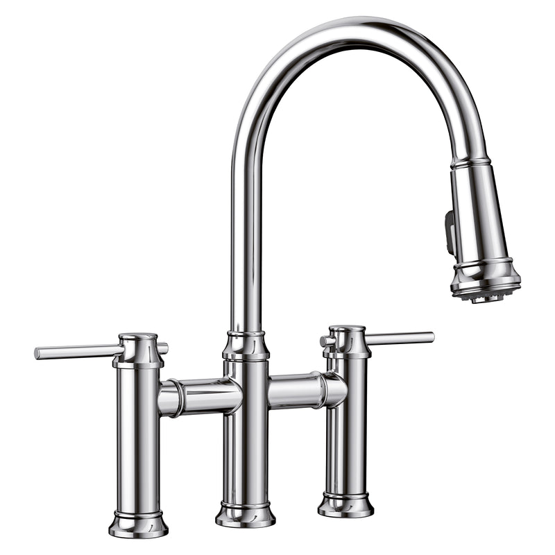 Blanco Empressa Pull-Down Dual-Spray Bridge Faucet Blanco