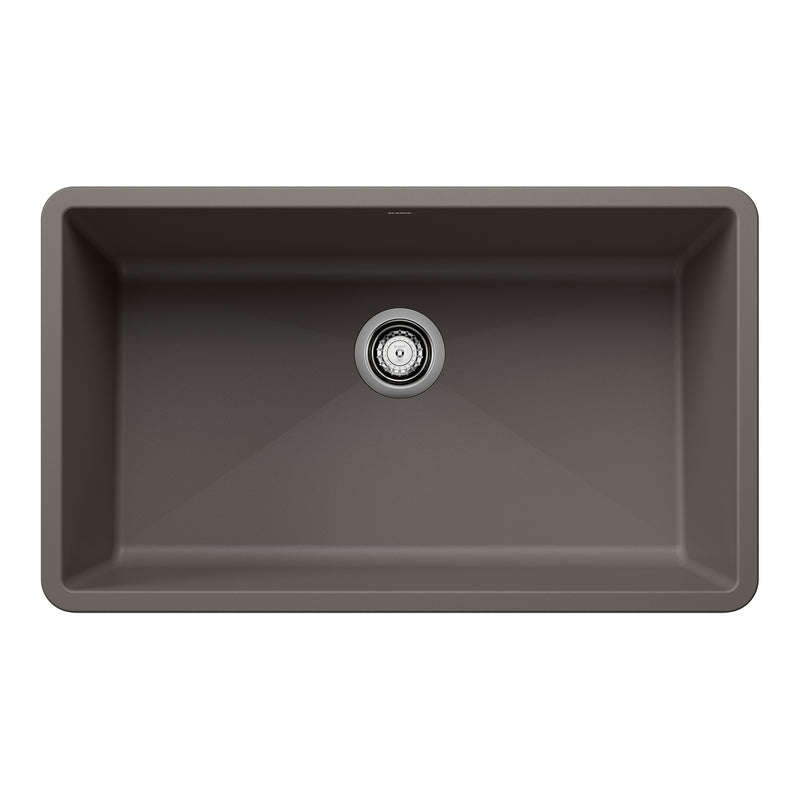 Blanco Precis SILGRANIT 32" Super Single Undermount Kitchen Sink Blanco