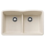 Blanco Diamond SILGRANIT 32" 50/50 Double Bowl Undermount Kitchen Sink with Low Divide Blanco