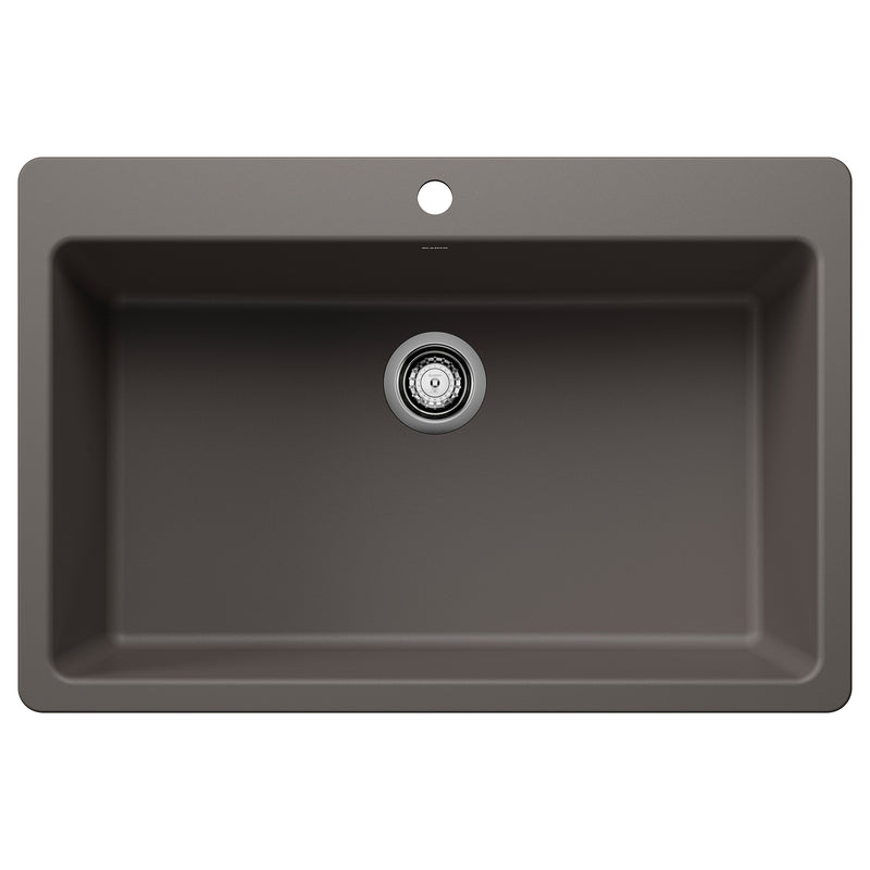 Blanco Liven SILGRANIT 33" Super Single Dual Mount Kitchen Sink Blanco