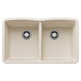 Blanco Diamond SILGRANIT 32" 50/50 Double Bowl Undermount Kitchen Sink Blanco