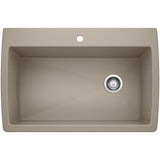 Blanco Diamond SILGRANIT 33.5" Super Single Dual Mount Kitchen Sink Blanco