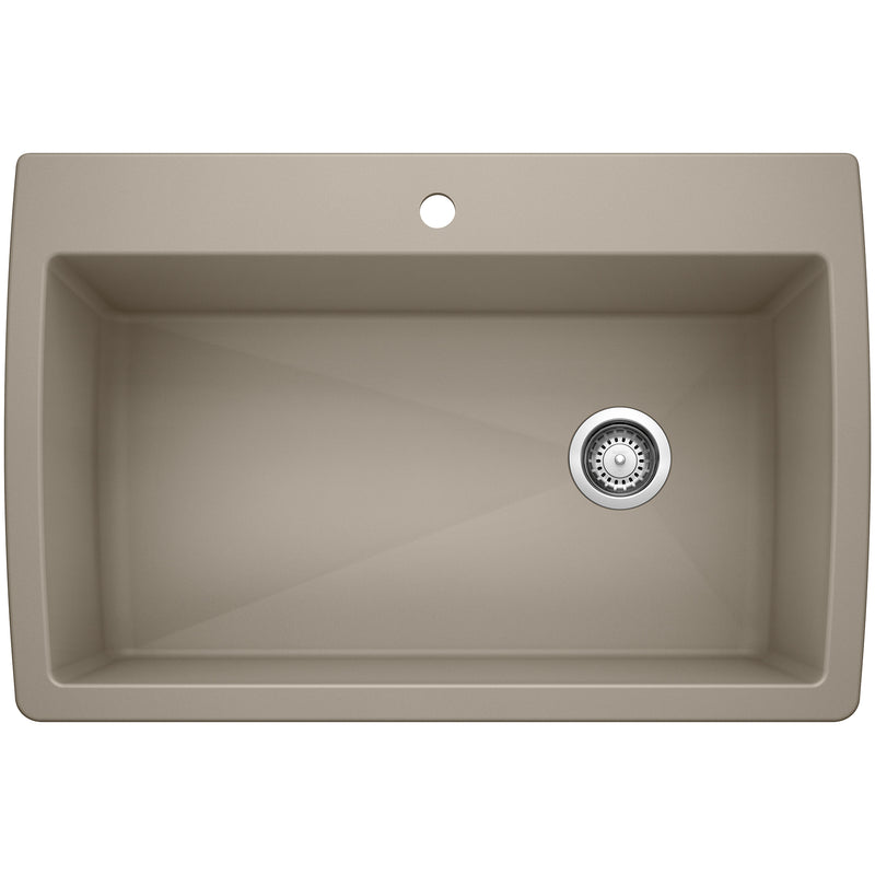 Blanco Diamond SILGRANIT 33.5" Super Single Dual Mount Kitchen Sink Blanco