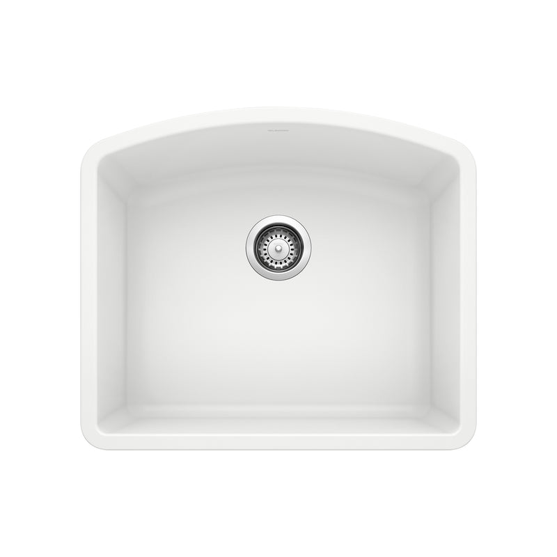 Blanco Diamond SILGRANIT 24" Single Bowl Undermount Kitchen Sink Blanco