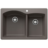 Blanco Diamond SILGRANIT 33" 60/40 Double Bowl Dual Mount Kitchen Sink Blanco