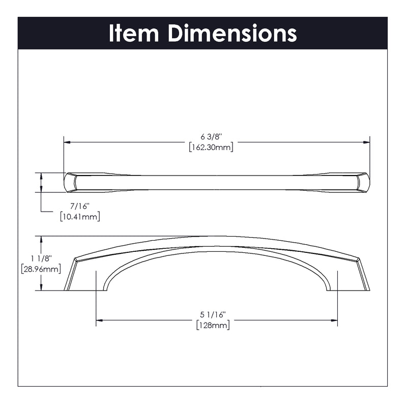 Hickory Hardware Greenwich Pull 5-1/16 Inch (128mm) Center to Center Hickory Hardware