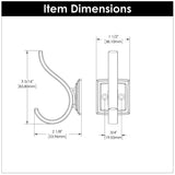 Hickory Hardware Dover Hook 3/4 Inch Center to Center Hickory Hardware