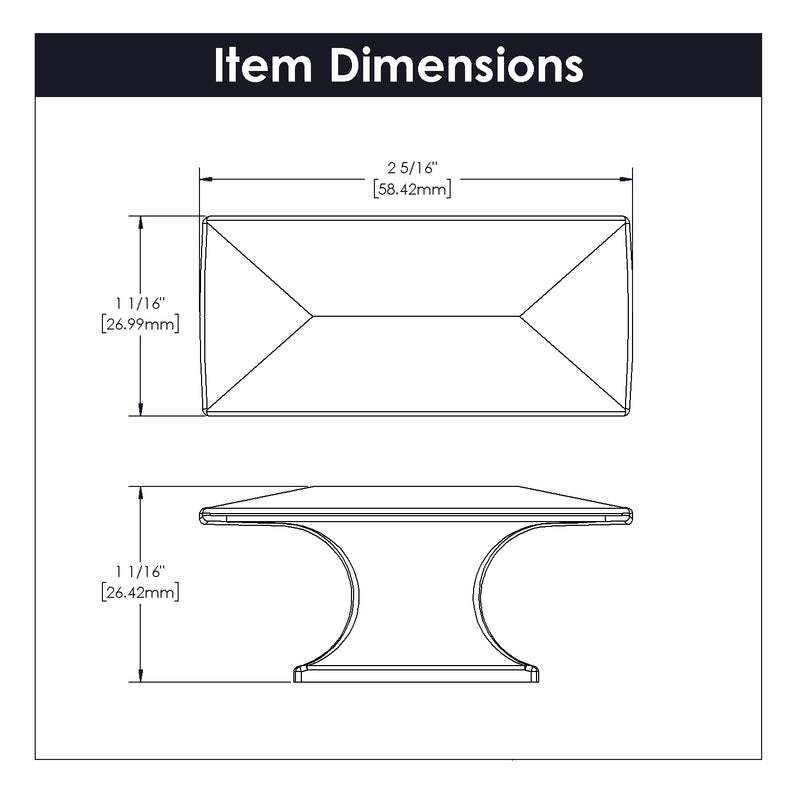 Hickory Hardware Bungalow Knob 2-5/16 Inch x 1-1/16 Inch Hickory Hardware