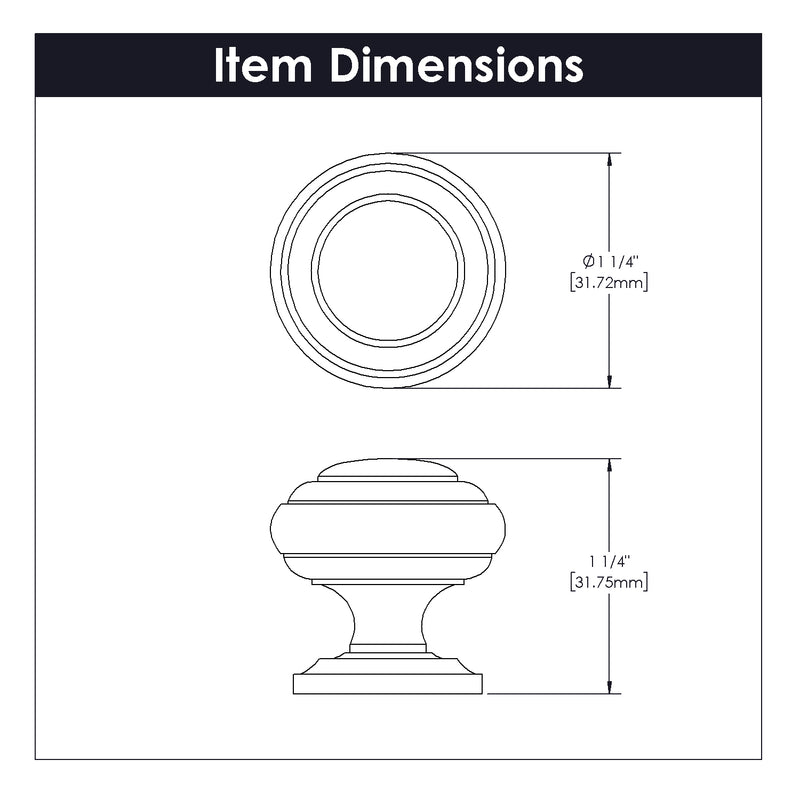 Hickory Hardware Zephyr Knob 1-1/4 Inch Diameter Hickory Hardware