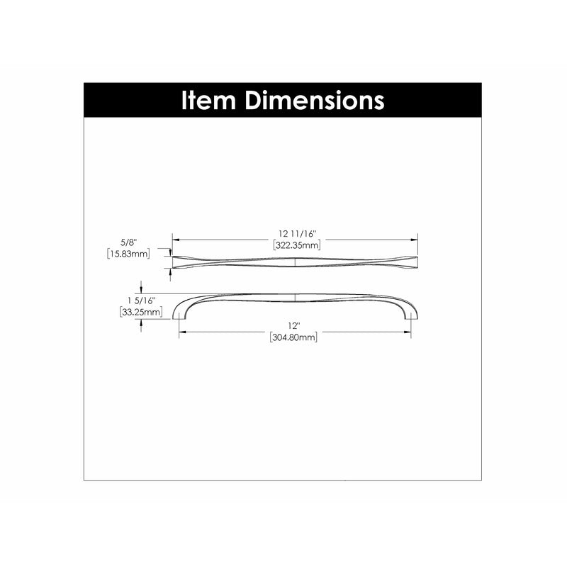 Hickory Hardware Twist Pull 12 Inch Center to Center Hickory Hardware