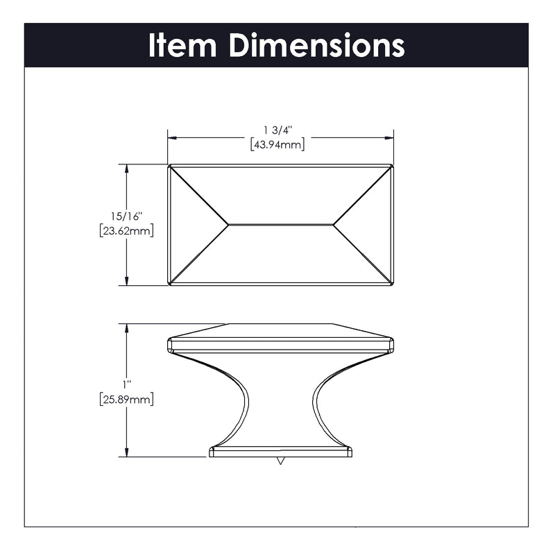 Hickory Hardware Bungalow Knob 1-3/4 Inch x 15/16 Inch Hickory Hardware