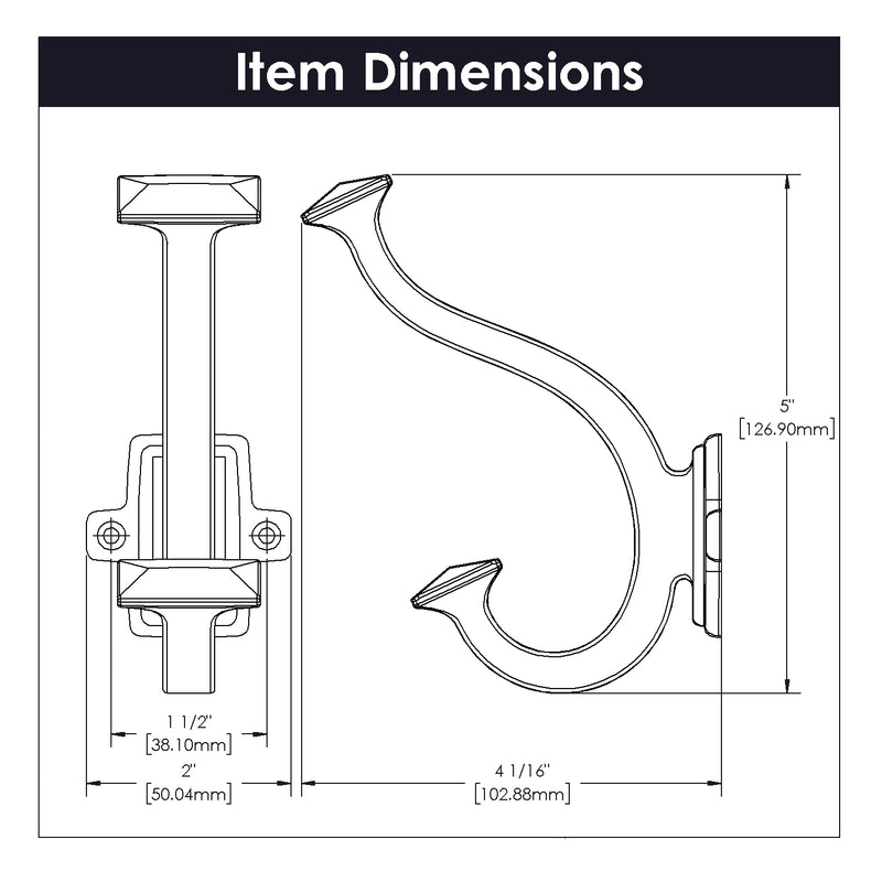 Hickory Hardware Bungalow Hook 1-1/2 Inch Center to Center Hickory Hardware