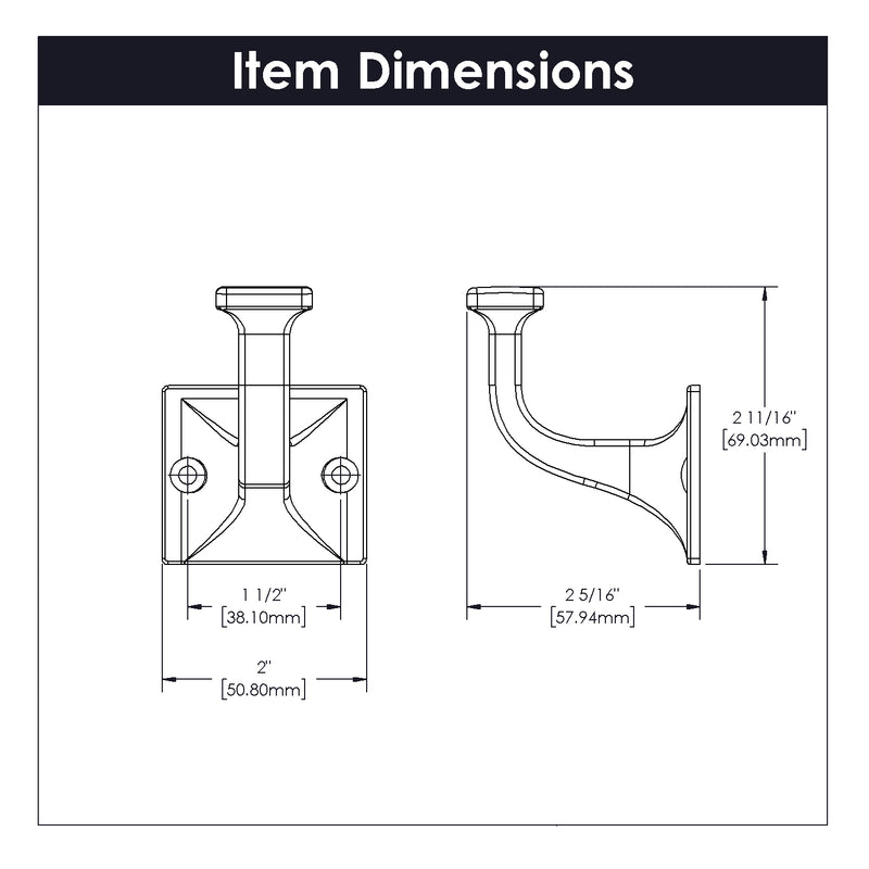 Hickory Hardware Forge Single Prong Hook 2-3/4 Inch Long Hickory Hardware