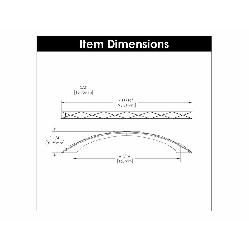 Hickory Hardware Karat Pull 6-5/16 Inch (160mm) Center to Center Hickory Hardware