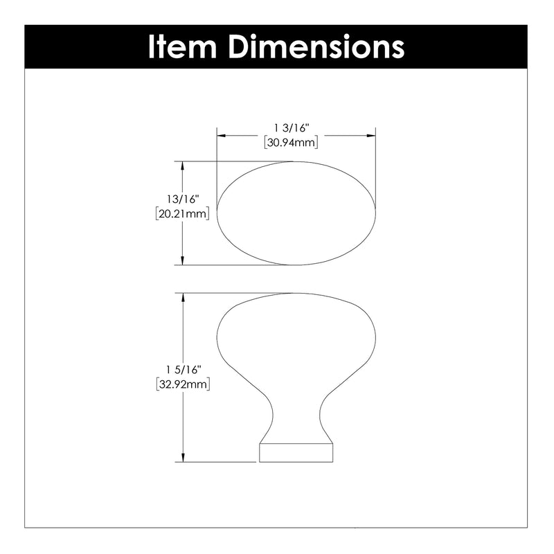 Hickory Hardware Williamsburg Knob 1-1/4 Inch X 13/16 Inch Hickory Hardware