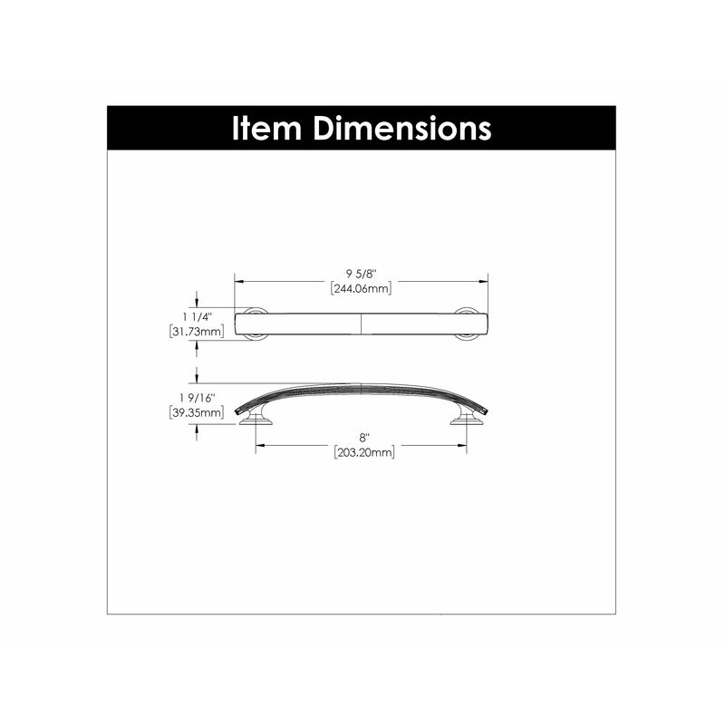 Hickory Hardware American Diner Appliance Pull 8 Inch Center to Center Hickory Hardware