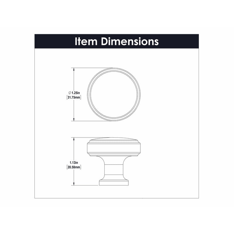 Hickory Hardware Piper Knob 1-1/4 Inch Diameter Hickory Hardware