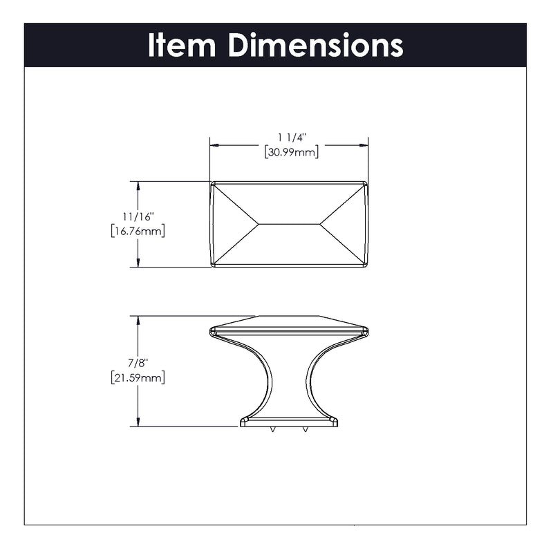 Hickory Hardware Bungalow Knob 1-1/4 Inch x 11/16 Inch Hickory Hardware