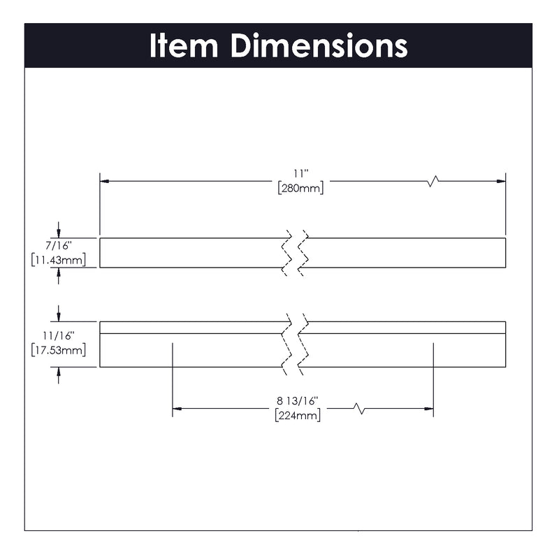 Hickory Hardware Streamline Pull 8-13/16 Inch (224mm) Center to Center Hickory Hardware