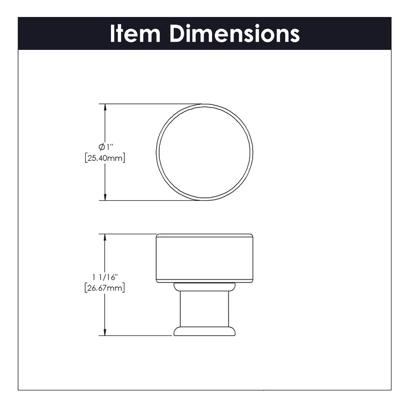 Hickory Hardware Midway Knob 1 Inch Diameter Hickory Hardware