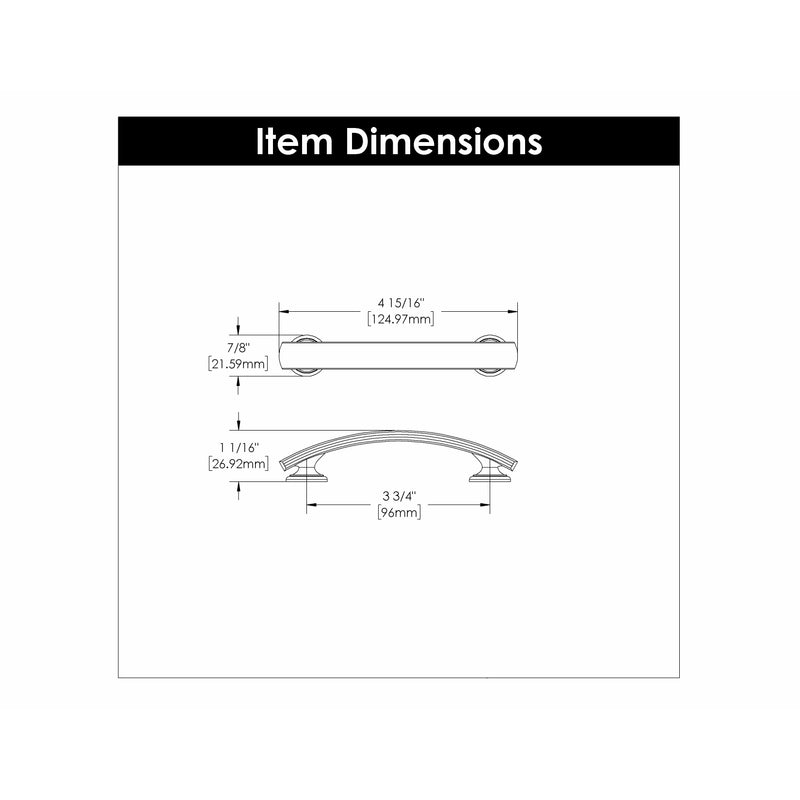 Hickory Hardware American Diner Pull 3-3/4 Inch (96mm) Center to Center Hickory Hardware