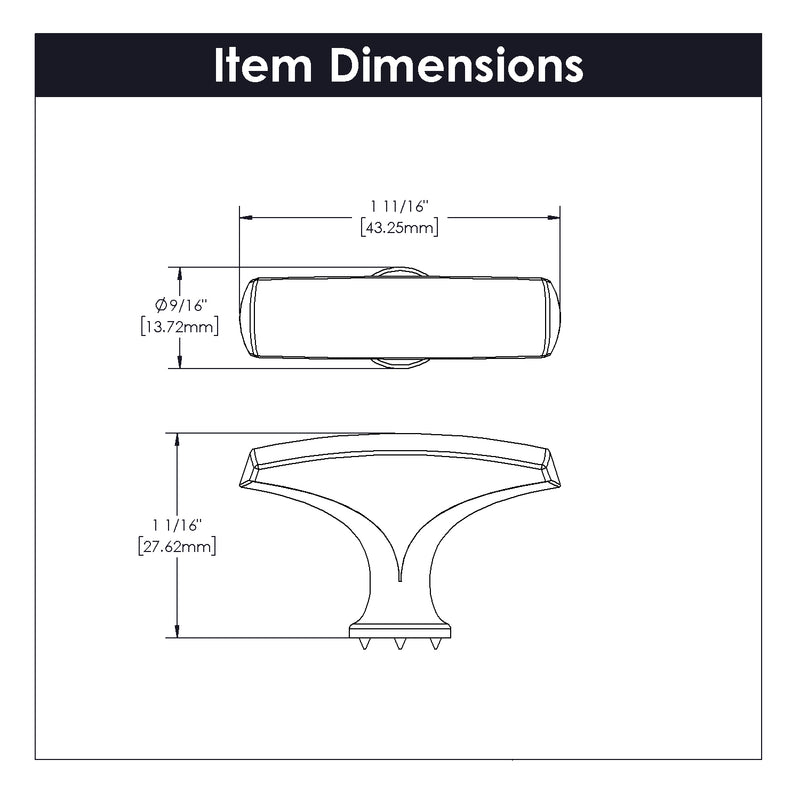 Hickory Hardware Greenwich Knob 1-3/4 Inch x 1/2 Inch Hickory Hardware