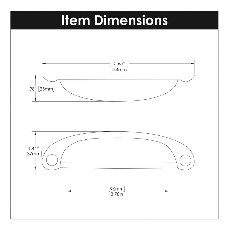 Hickory Hardware Refined Rustic Cup Pull 3 Inch & 3-3/4 Inch (96mm) Center to Center Hickory Hardware