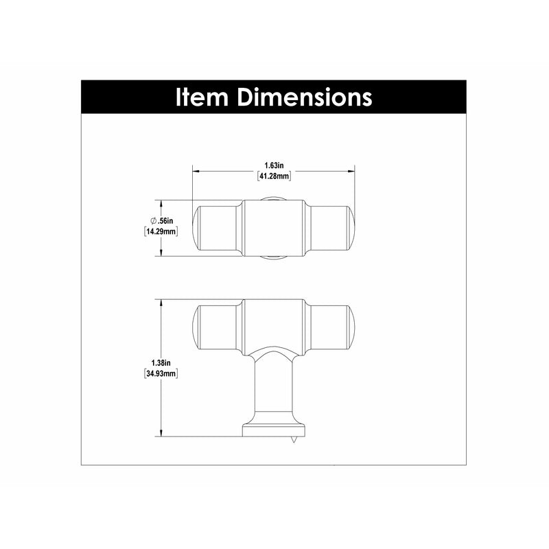 Hickory Hardware Piper T-Knob 1-5/8 Inch X 5/8 Inch Hickory Hardware