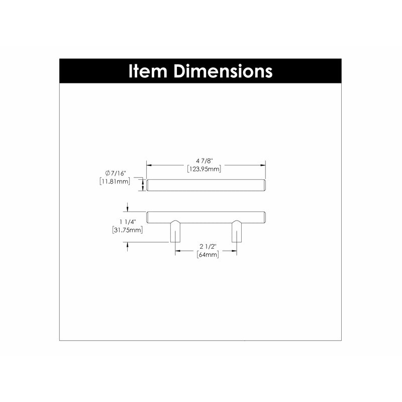 Hickory Hardware Bar Pulls Pull 2-1/2 Inch (64mm) Center to Center Hickory Hardware