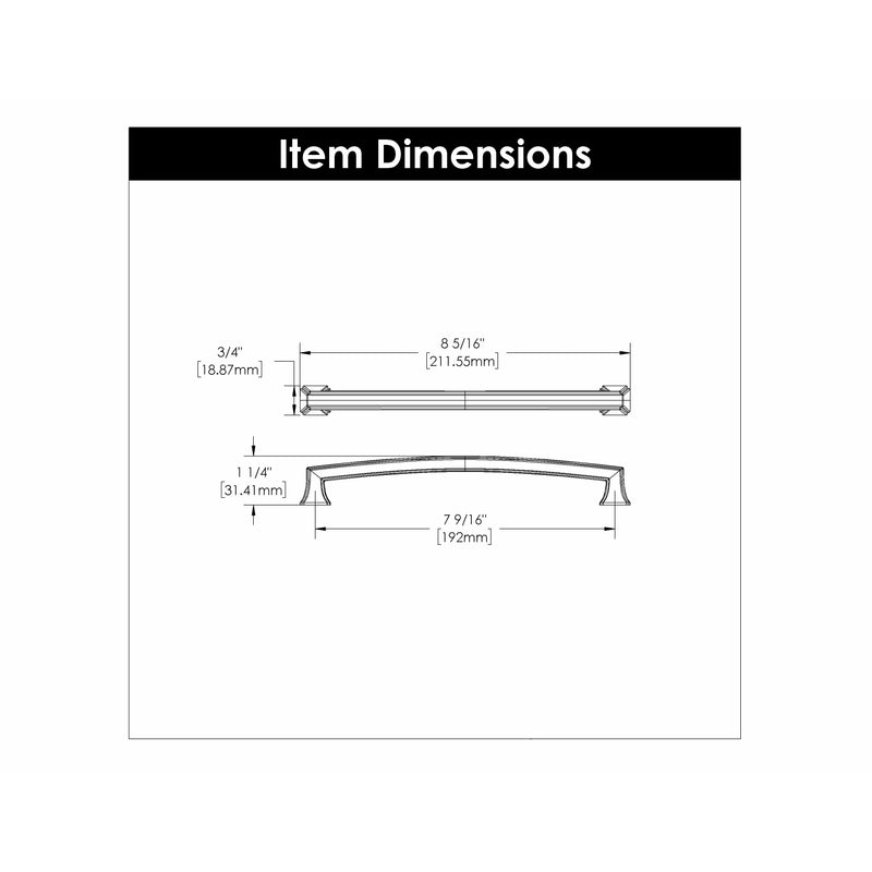 Hickory Hardware Bridges Pull 7-9/16 Inch (192mm) Center to Center Hickory Hardware