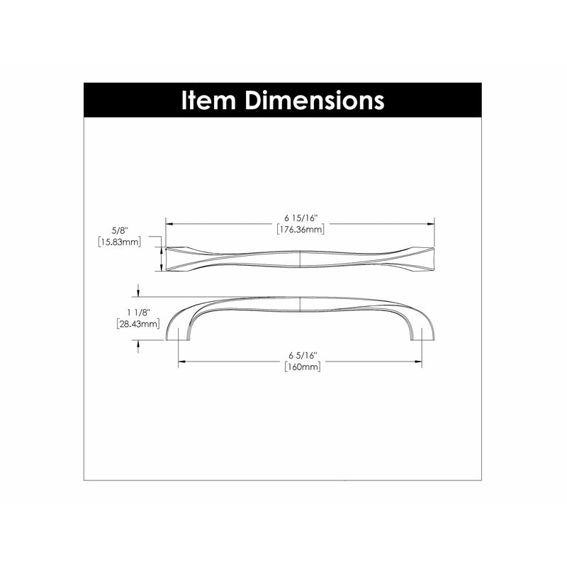 Hickory Hardware Twist Pull 6-5/16 Inch (160mm) Center to Center Hickory Hardware