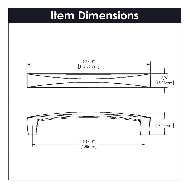 Hickory Hardware Crest Pull 5-1/16 Inch (128mm) Center to Center Hickory Hardware