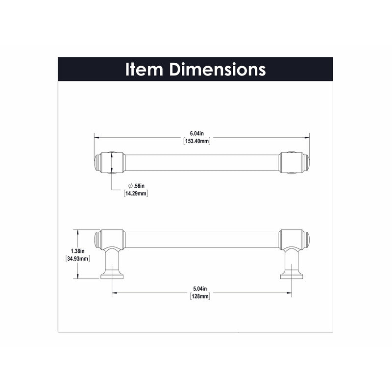 Hickory Hardware Piper Pull 5-1/16 Inch (128mm) Center to Center Hickory Hardware