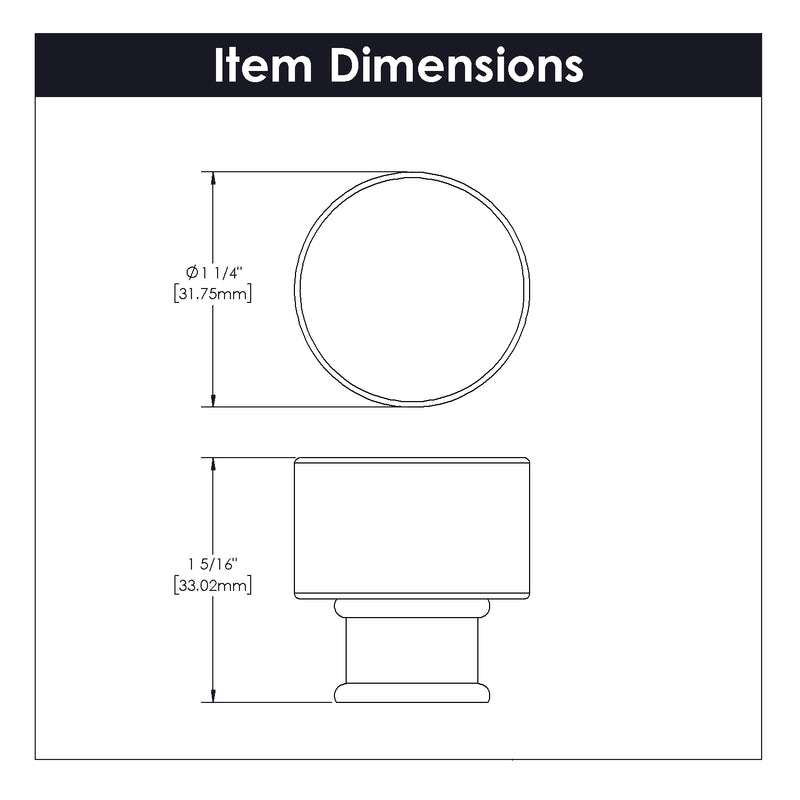 Hickory Hardware Midway Knob 1-1/4 Inch Diameter Hickory Hardware