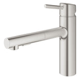 Grohe Concetto Single Handle Pull-Out Kitchen Faucet Dual Spray 1.5 GPM Grohe