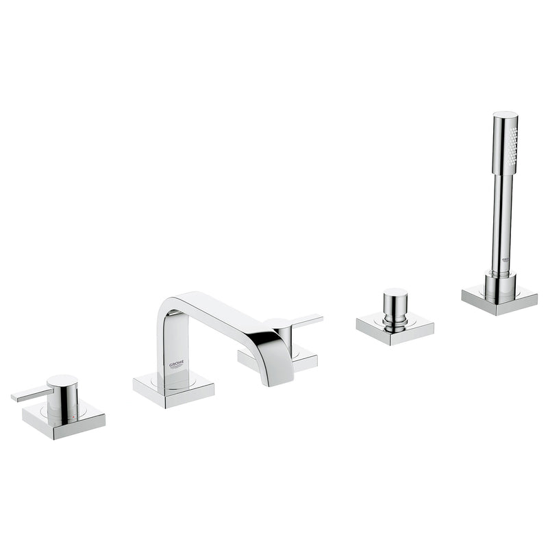 Grohe 5 Hole Tub Faucet 2-Handle Deck Mount Roman with 2.5 GPM Hand Shower Grohe