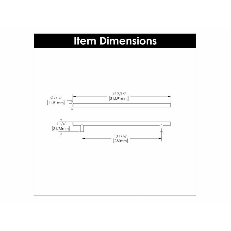 Hickory Hardware Bar Pulls Pull 10-1/16 Inch (256mm) Center to Center Hickory Hardware