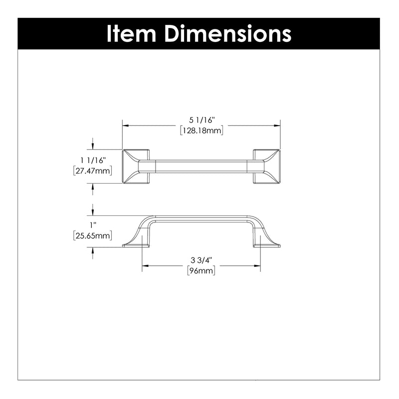 Hickory Hardware Forge Pull 3-3/4 Inch (96mm) Center to Center Hickory Hardware